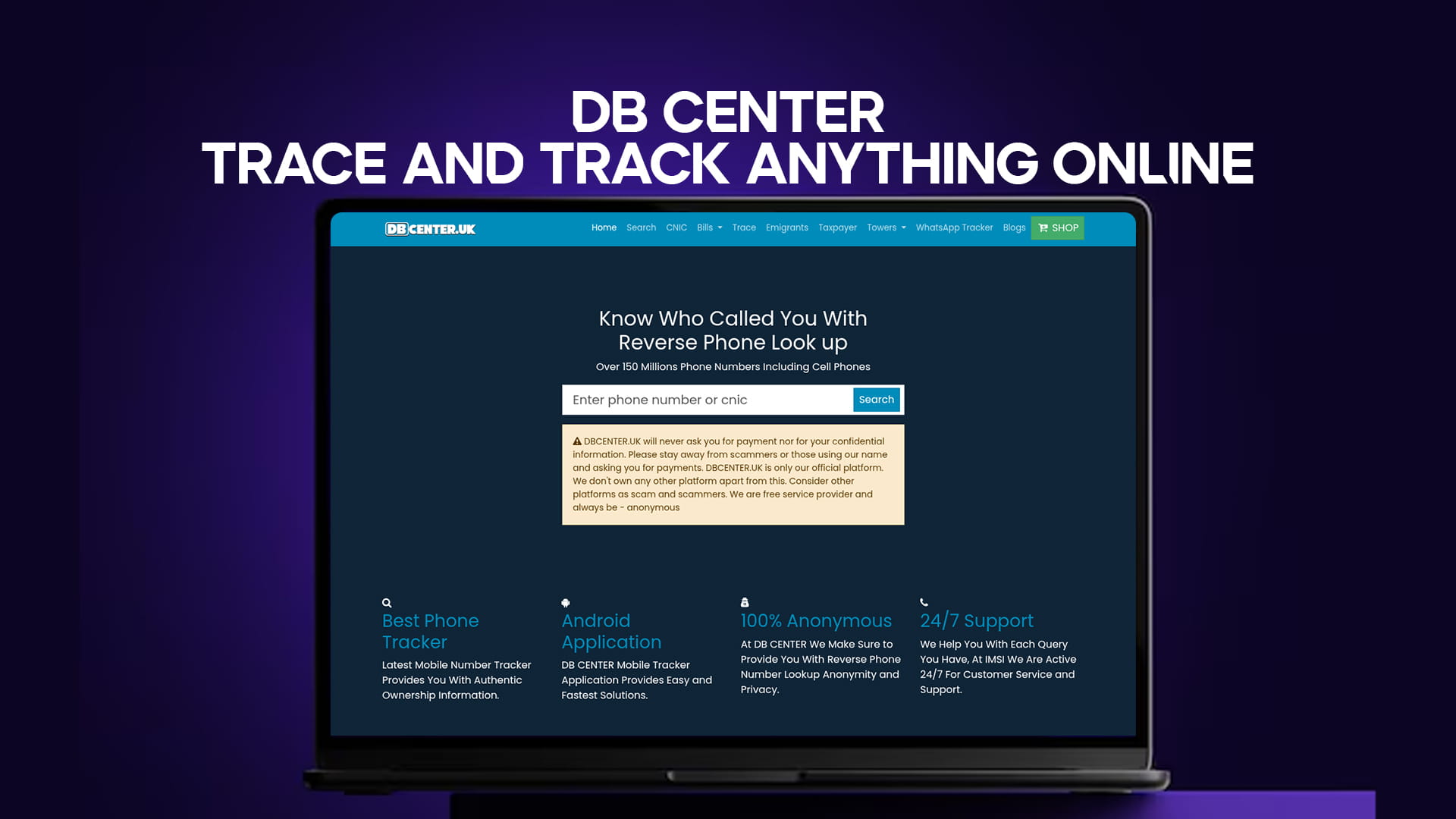 DB Center - Trace and Track Anything Online